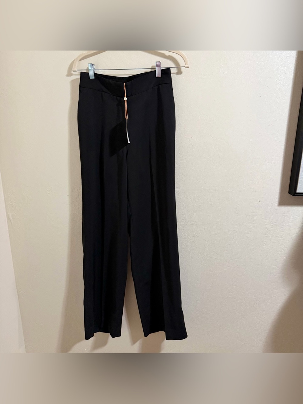 Quince Black Stretch Crepe Classic Trouser Pants Wide Leg Workwear NWT Size 2 - Picture 3 of 14